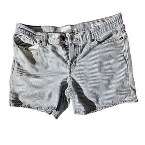 Banana Republic Factory Womens 29 Blue White Striped Denim Shorts